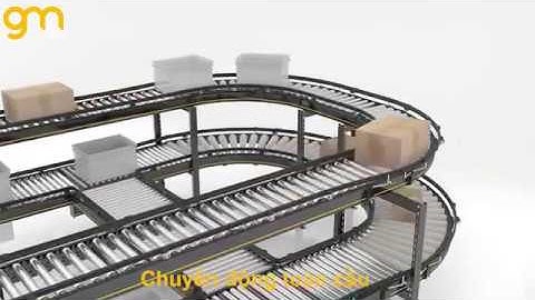 Băng tải con lăn công nghiệp 3d