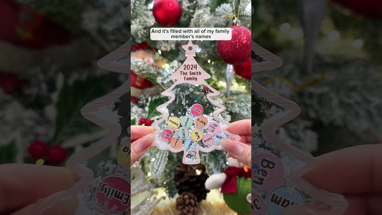 Names On Christmas Tree | Personalized Shaker Ornament
