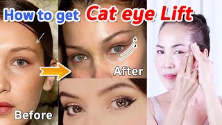 How to get Cat Eye Lift Naturally  | NO TALKING | Facial Massage