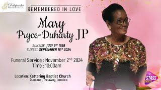 Thanksgiving Service for the Life of Mary Pryce-Duharty JP