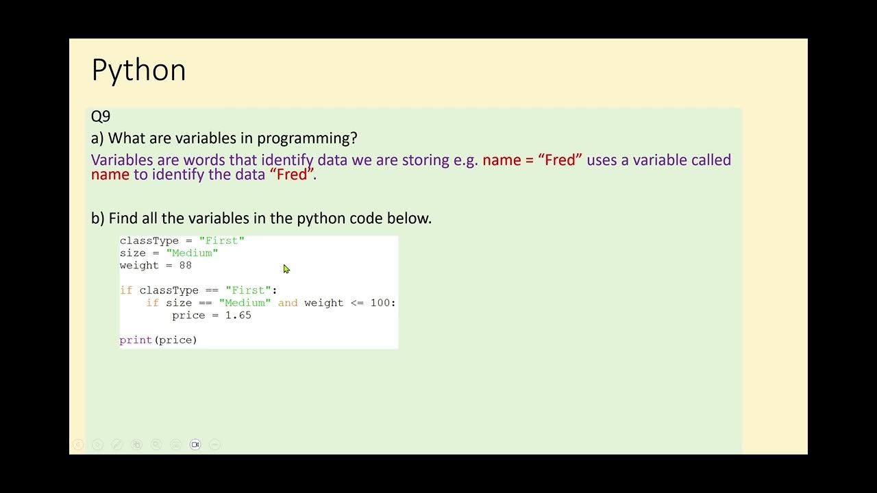 Q9 Computer Science * PYTHON VARIABLES * - YouTube