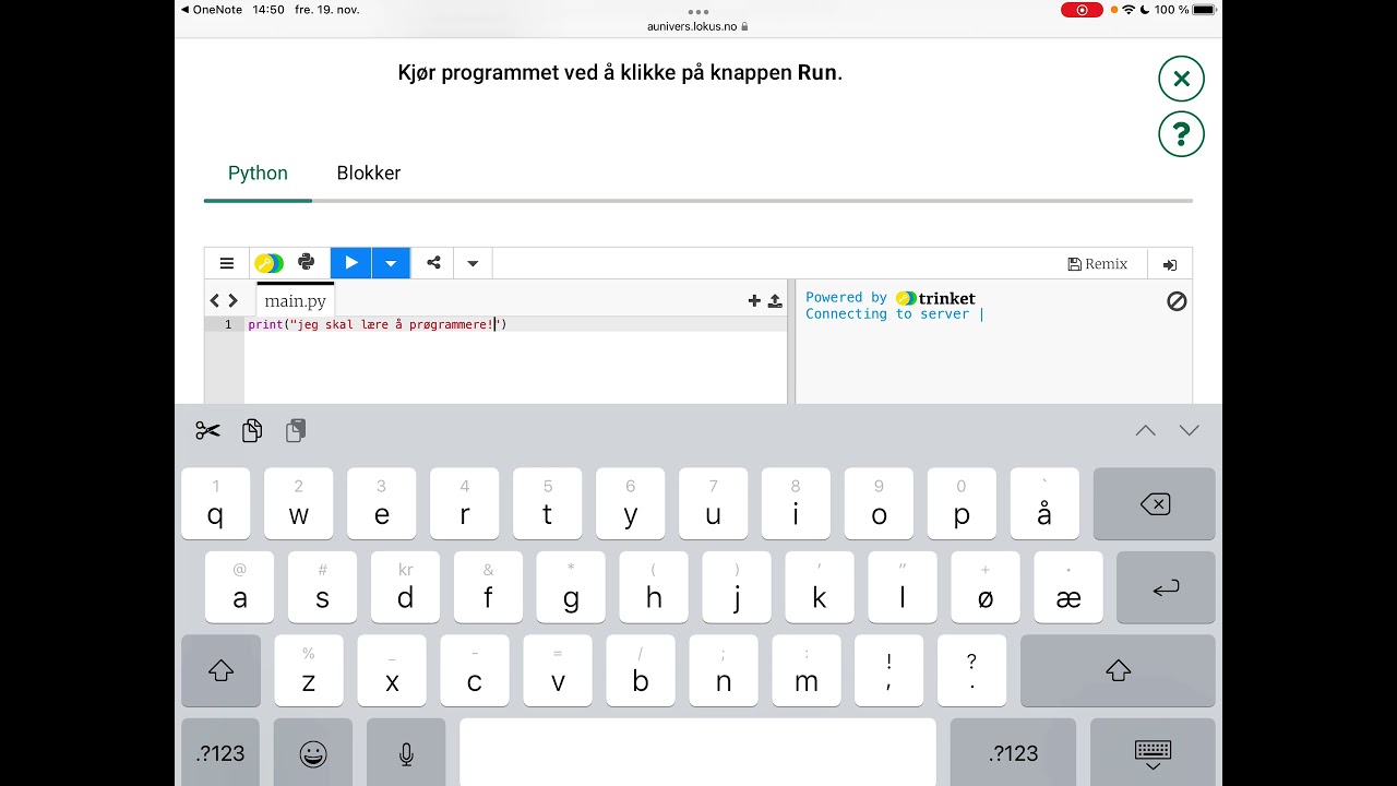 Python trinket fra Aunivers og OneNote - YouTube