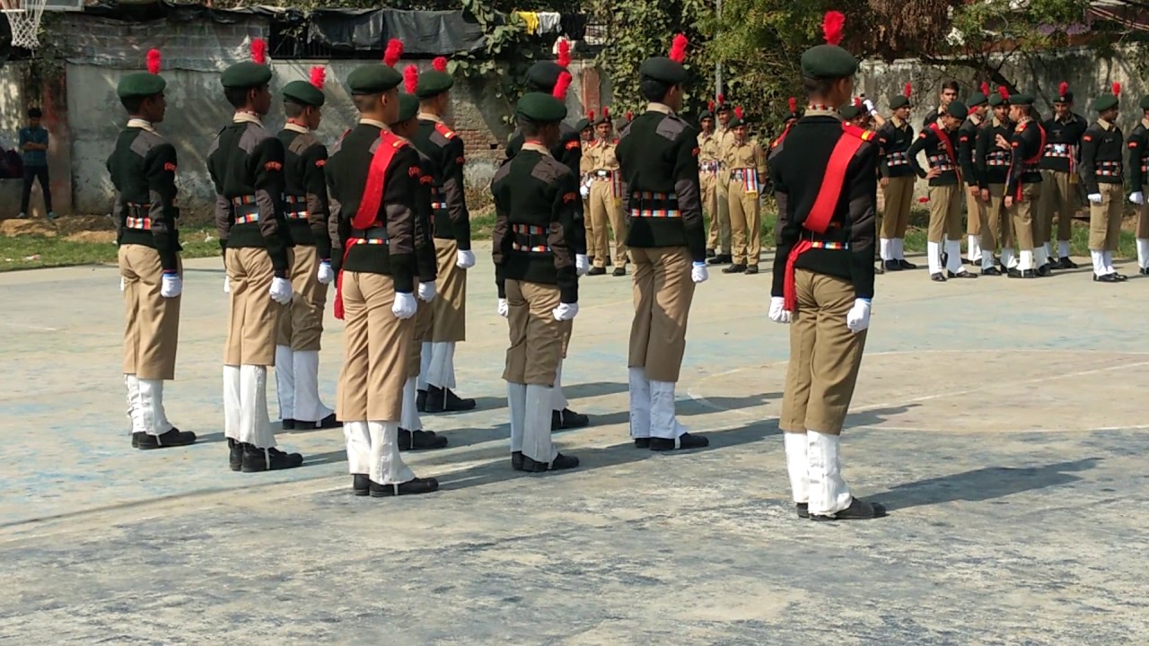 squad drill competition at pg dav college by gb pant ncc cadets