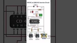 CD4047 inverter12V to 220V inverterMOSFET inverter circuit power backup circuitDIY inverter