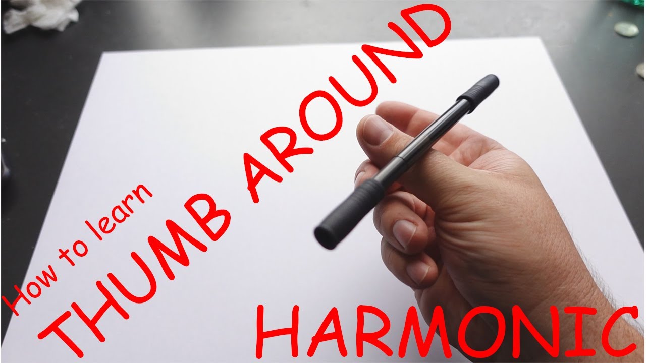 Harmonic thumb around - basic pen spinning trick combo - YouTube