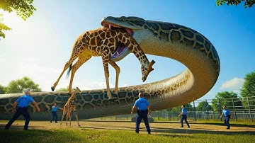 Brave Rescue Team Battles Giant Python to Save a Helpless Giraffe | rescue