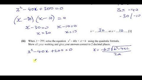 0580/04/SP/20 (IGCSE) 2020 Specimen Paper 4 Q5a Constructing Quadratic Equations