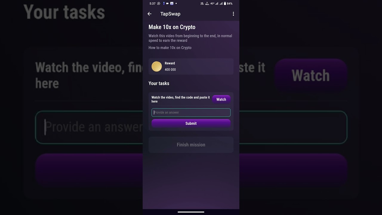 make 10x on crypto tap swap code