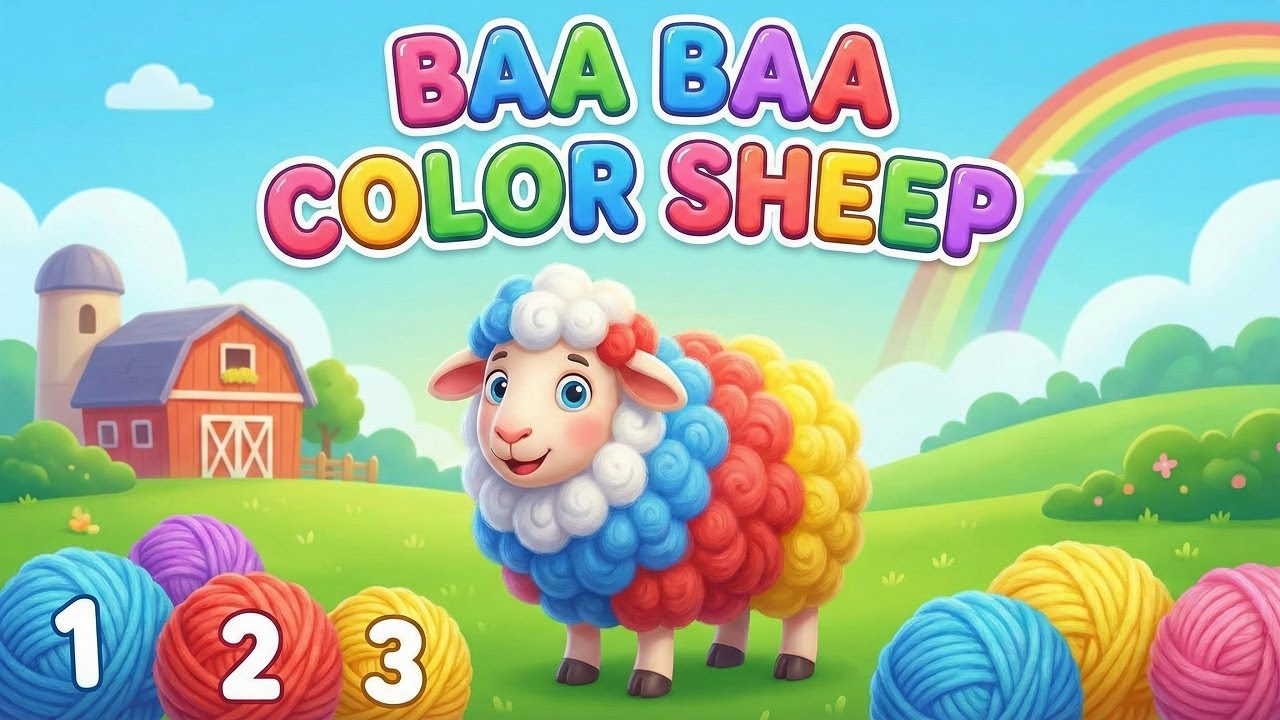 Baa Baa Color Sheep 🐑🌈 Learn Colors & Counting Song for Kids! 