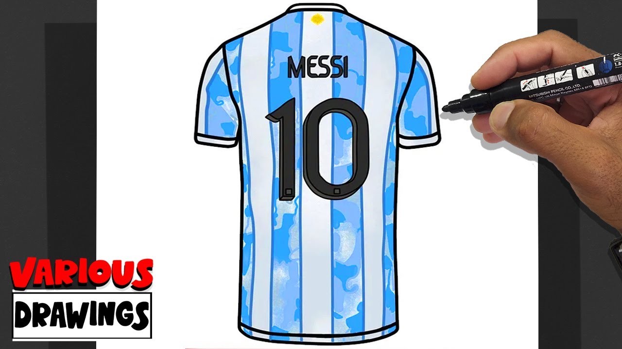 Cómo dibujar Camiseta MESSI 10 ARGENTINA - Lionel Messi - YouTube