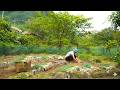 Preparing the soil to grow green onions and corn for dinner after many years in prison