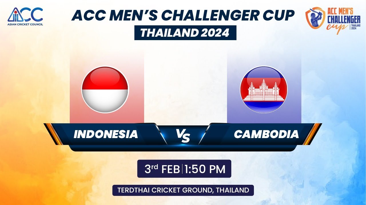 ACC MEN'S CHALLENGER CUP 2024 | MATCH NO - 10 | INDONESIA VS CAMBODIA ...