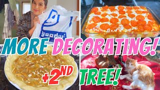 Part 2! Decorate for Christmas with me! + Goodwill haul, Homemade Pecan Pie & Super Easy Casserole!