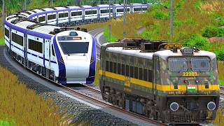 WAP4 RESCUE VANDE BHARAT EXPRESS TRAIN | BUMPY RAILROAD | RAILWORKS | TRAIN SIMULATOR GAMEPLAY screenshot 4