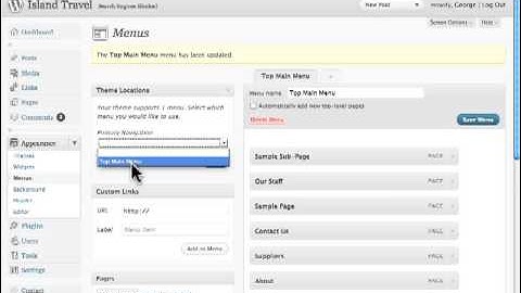 Creating Widgets and Menus in Wordpress Blogs