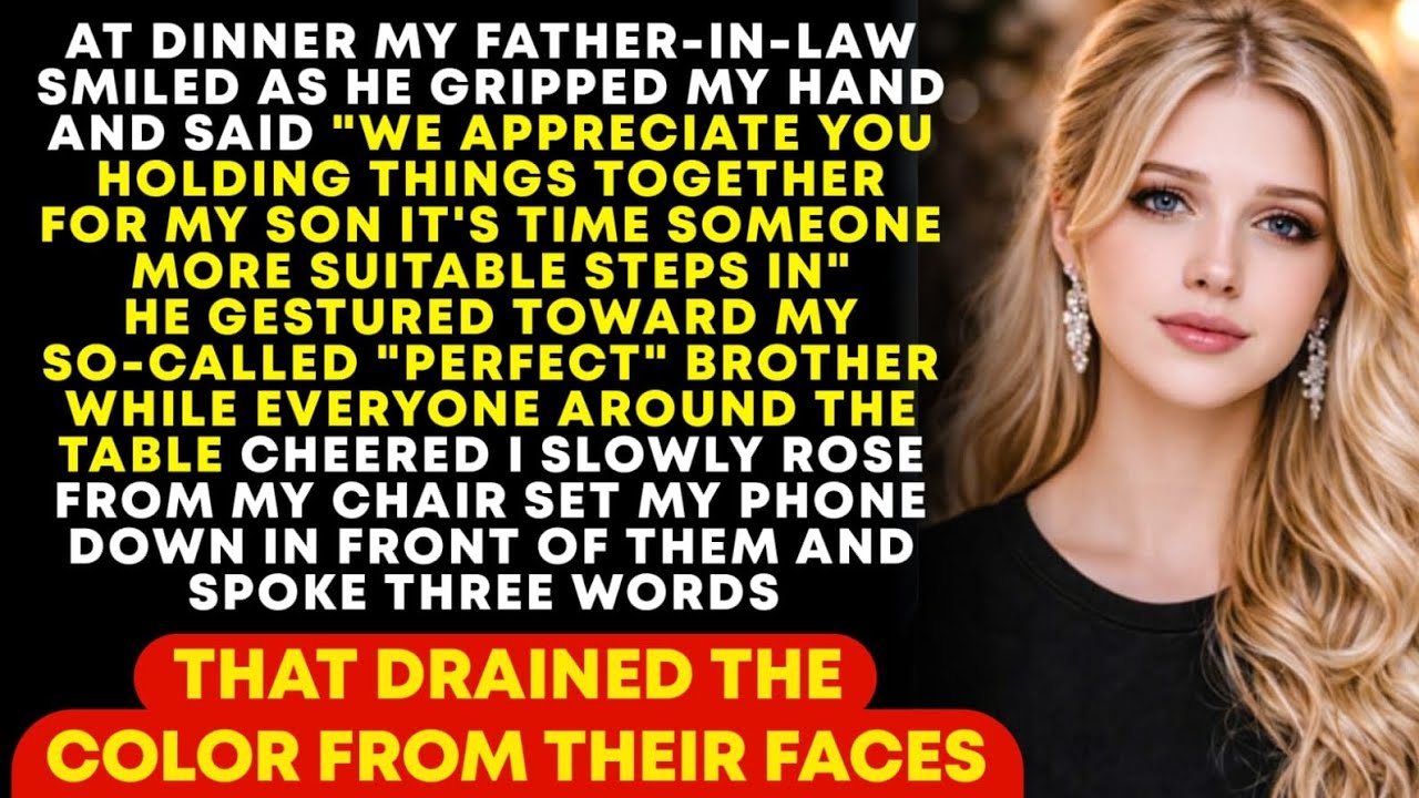 My Husband Father Shook My Hand At Dinner And Said Thanks For Keeping My Son Stable. Now Someone ...