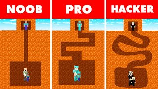 Minecraft NOOB vs. PRO vs. HACKER : LAVA MAZE TO FAMILY CHALLENGE in Minecraft!