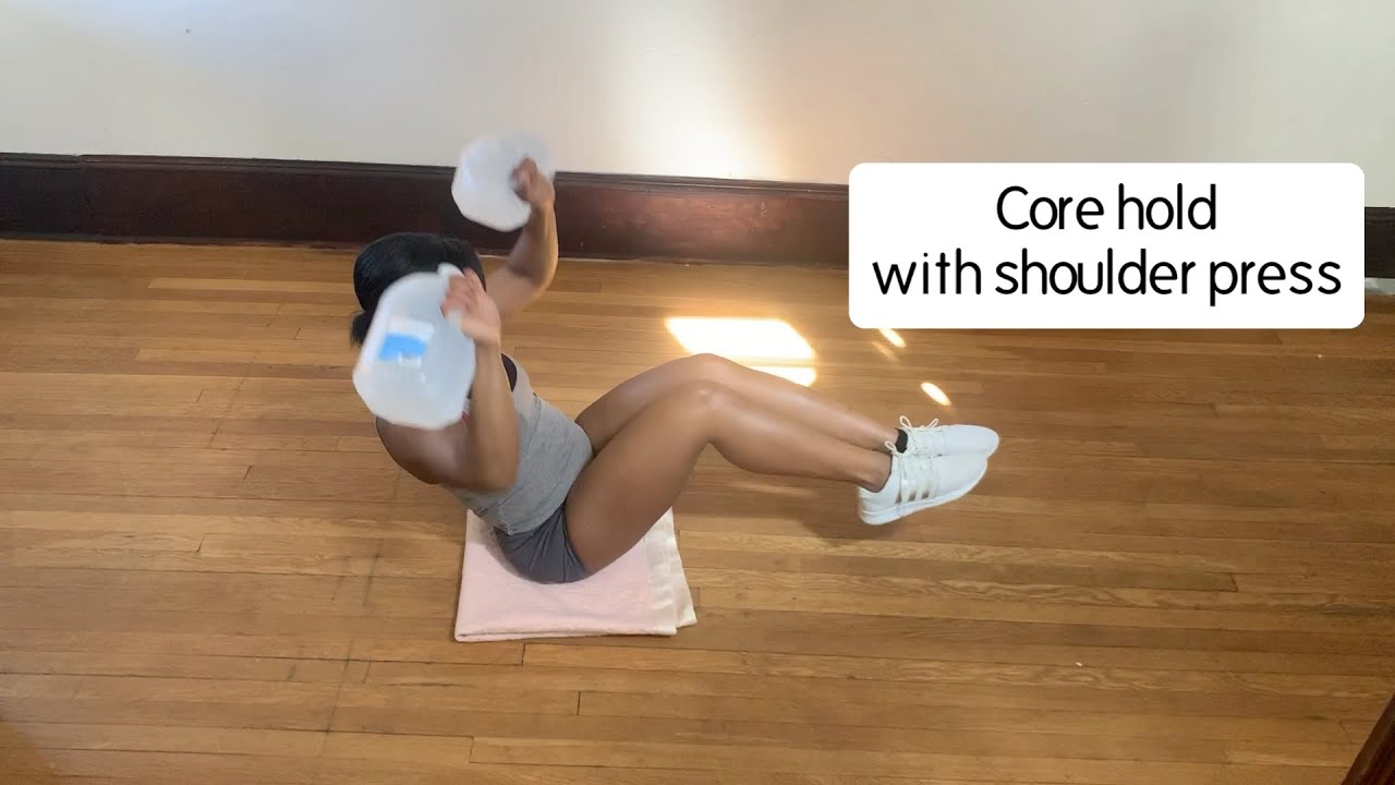 QUARANTINE CORE WORKOUT with 1 GALLON WATER JUGS! AT HOME WORKOUT