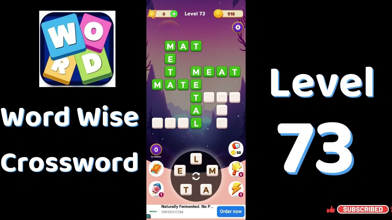 Word Wise Crossword Level 73 Answers 🧠🧩 | Relaxing Crossword Puzzle | SolutionGuruji