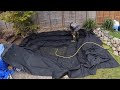 Pond liner installation time lapse with only 6 folds 
