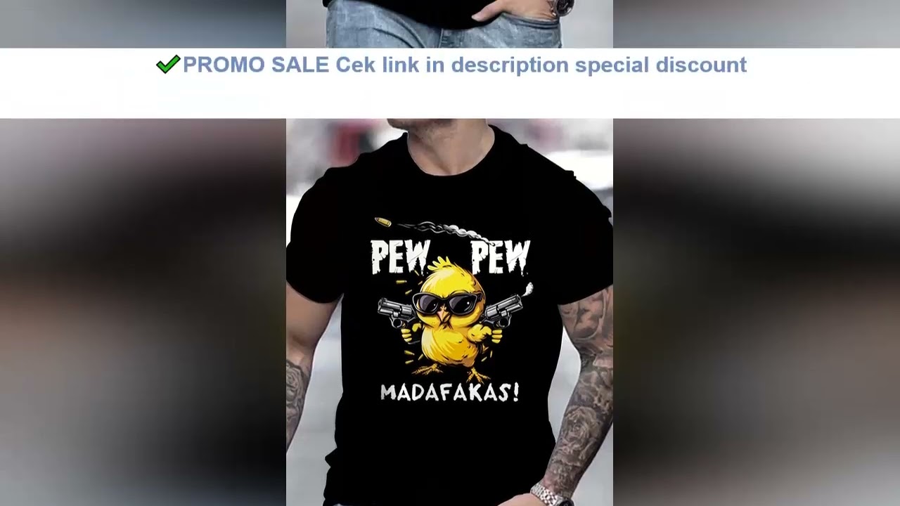 Summer men's 100% pure cotton casual loose oversized cool girl cartoon printed comfortable round nec