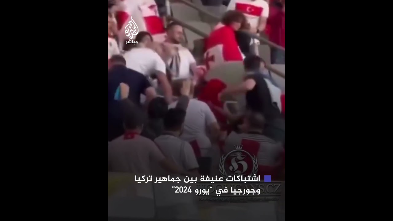 اشتباك في المدرجات بين جماهير تركيا وجورجيا في بطولة كأس الأمم الأوروبية