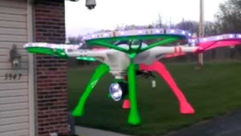 Walkera x350 pro with spot light and 9 mode led strip