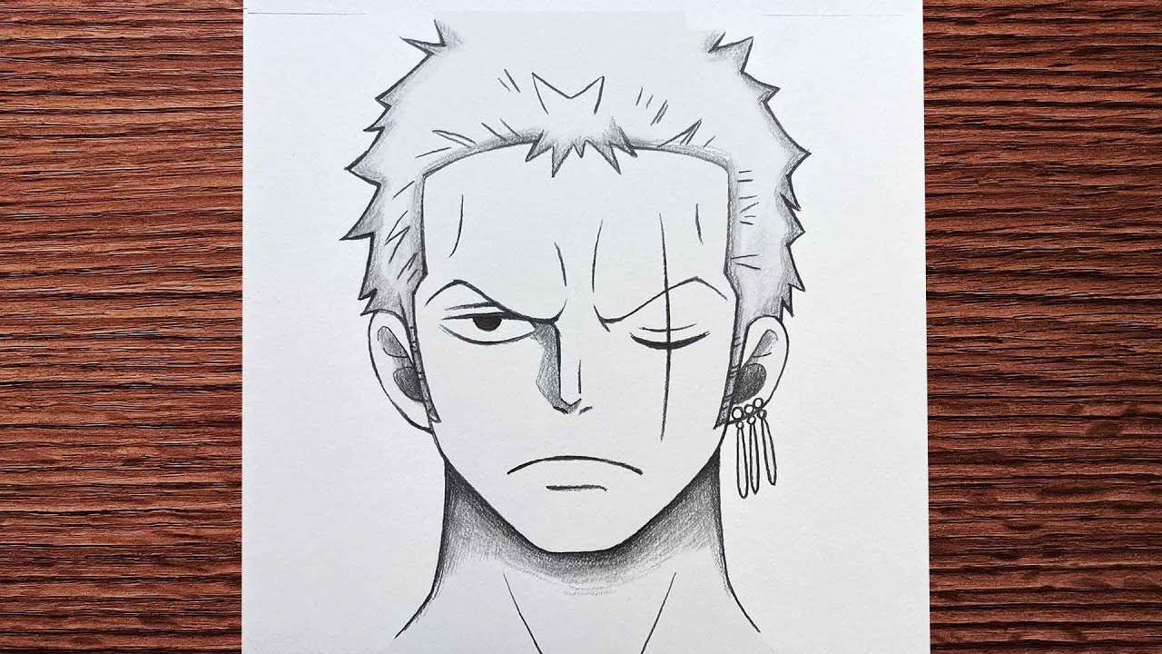 Easy to draw | How to draw anime boy Zoro - [One Piece] | Anime drawing ...