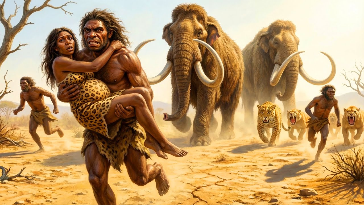 Life 2.1 M Years Ago | Ancient Humans (Homo Habilis) Rescue Their Lover vs Giant Elephant Ancestor