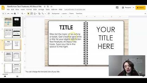 Driections for Nonfiction Text Features Google Slideshow