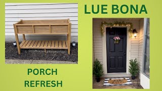LUE BONA RAISED PLANTER | FRONT PORCH RESET @MyCrazyLifeLori