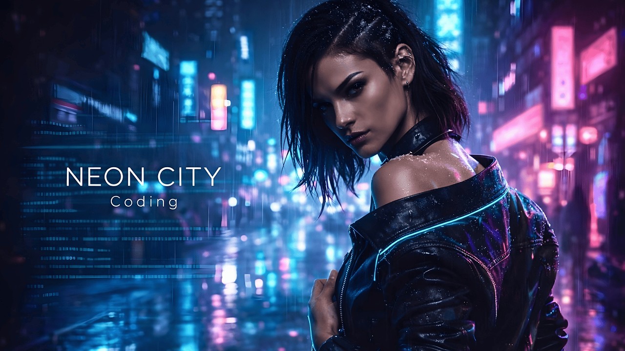 Neon City Streets Walk | Coding Music & Cyberpunk Synthwave | Focus Track