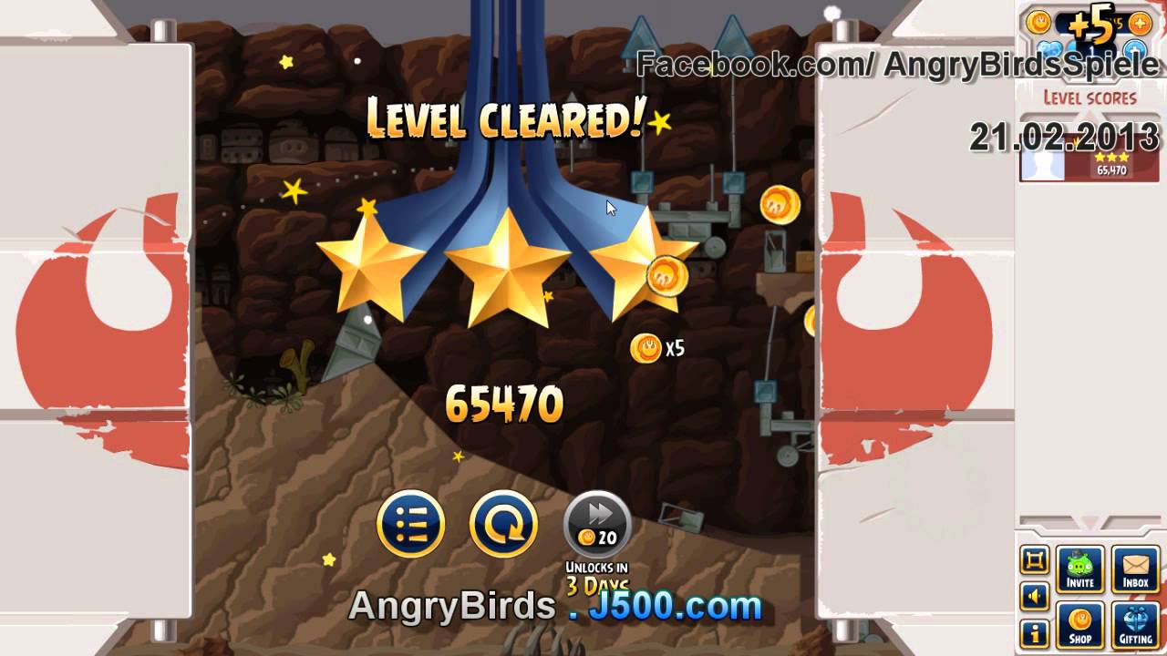 Facebook Angry Birds Star Wars Tournament 4 (Week 10)  Walkthrough 3 Stars Lösung