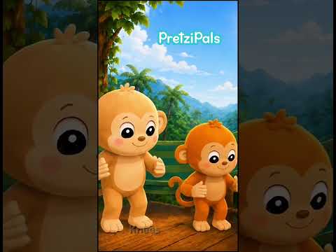 Head Shoulders Knees and Toes Dance Song 🐒🎵 Learn, sing along, have fun with monkeys & movement!