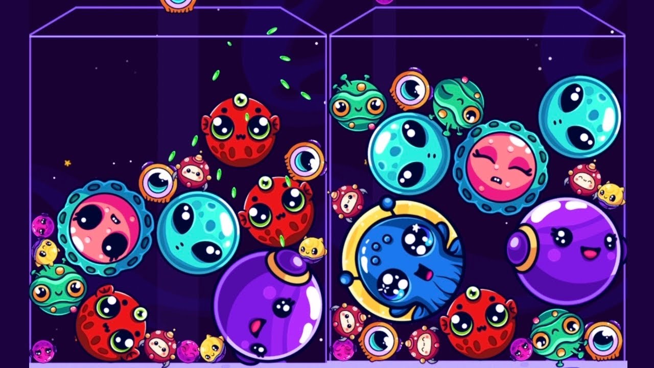 Alien Fusion 👽 Merge Puzzle ( Watermelon game ) Satisfying gameplay #5 ...