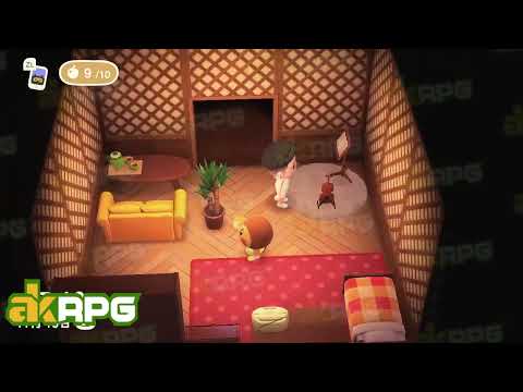 ACNH Retro Soft Tonal Warm Living Room Design - Best Living Room Design Ideas In Animal Crossing