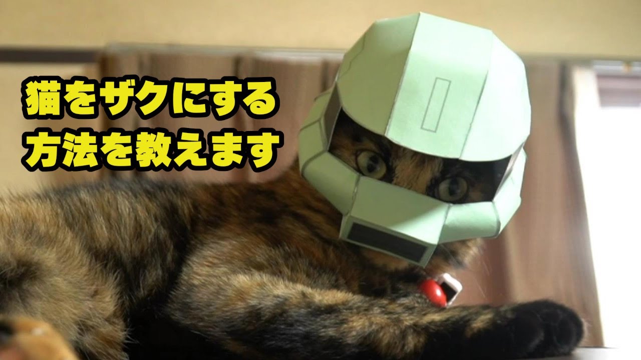 ザクのマスクを世界中の猫が被ればカワイイと思ったのでパターンを大