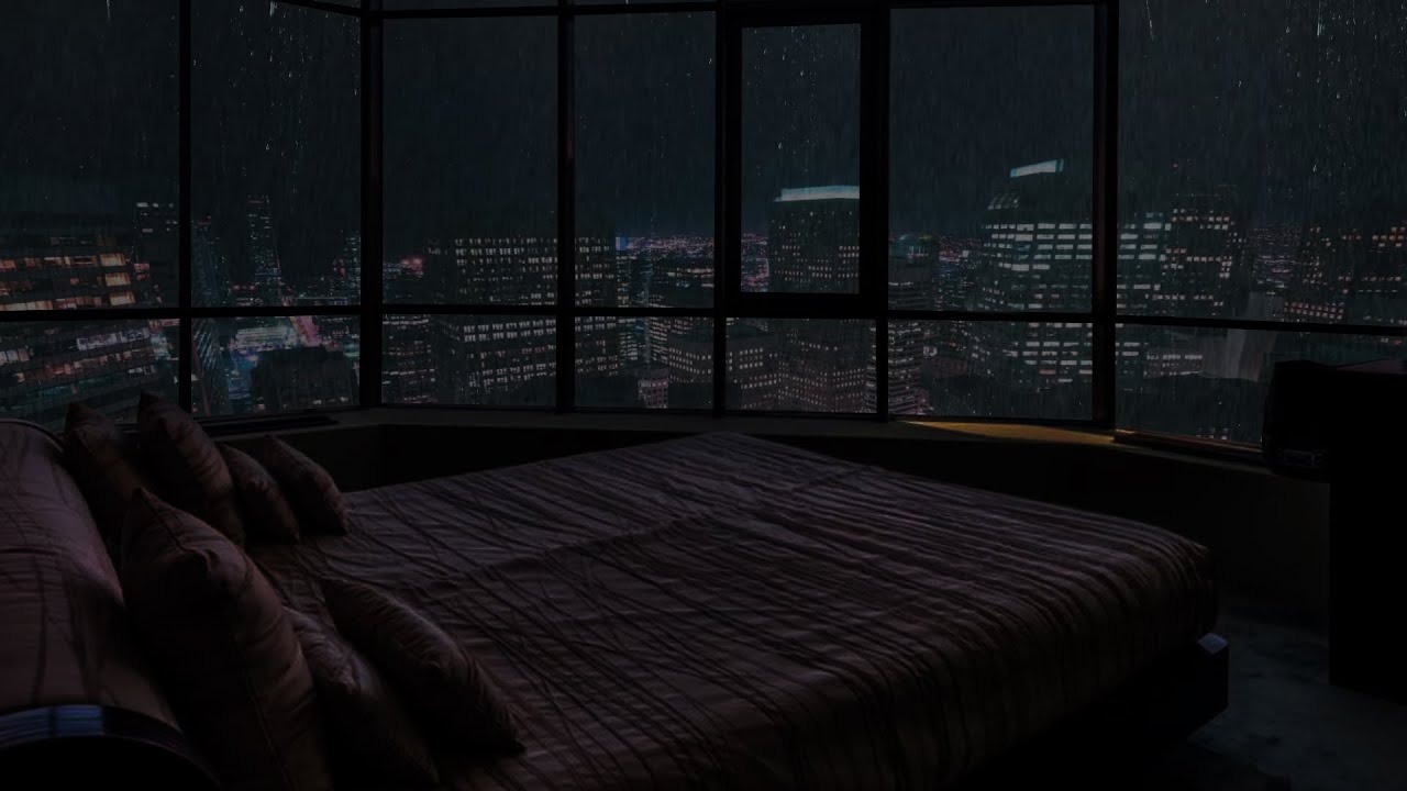 Soothing rain sounds are excellent for fighting insomnia - 8 Hours Heavy rain in the city