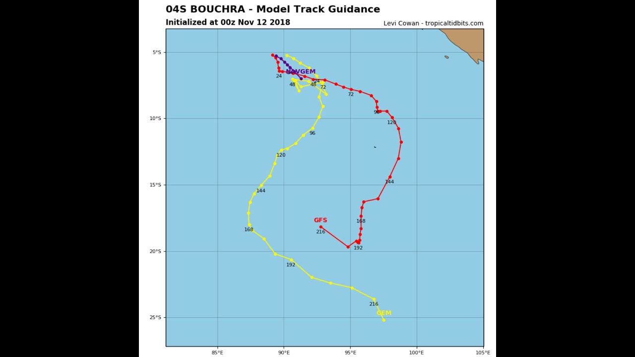 SIO Tropical Cyclone (04) Bouchra latest  November 12  Australia AEST 18:27Hrs