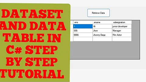 DATASET AND DATATABLE IN C# | HOW TO USE DATASET AND DATATABLE IN C#