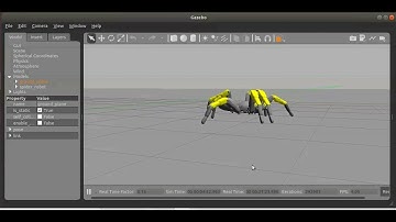 Gazebo simulation of a walking spider robot View 3