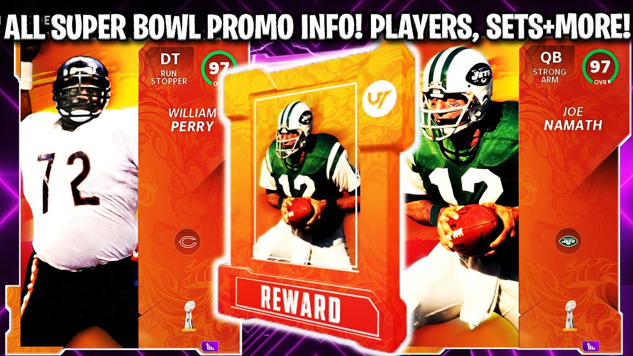 ALL SUPER BOWL PROMO INFO! MASTERS NAMATH AND THE FRIDGE! PLAYERS, SETS, SOLOS, + MORE! | MADDEN 21