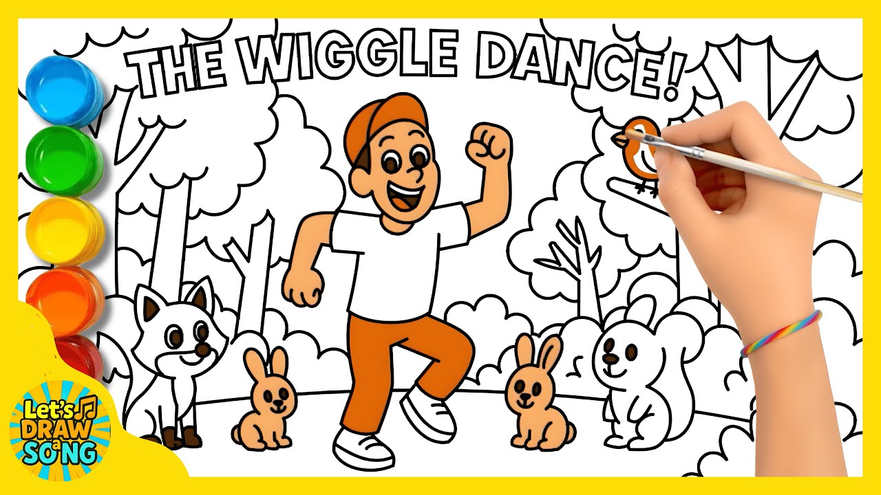 Drawing "The Wiggle Dance!" 🪱 /// Danny Go! Brain Break Songs for Kids