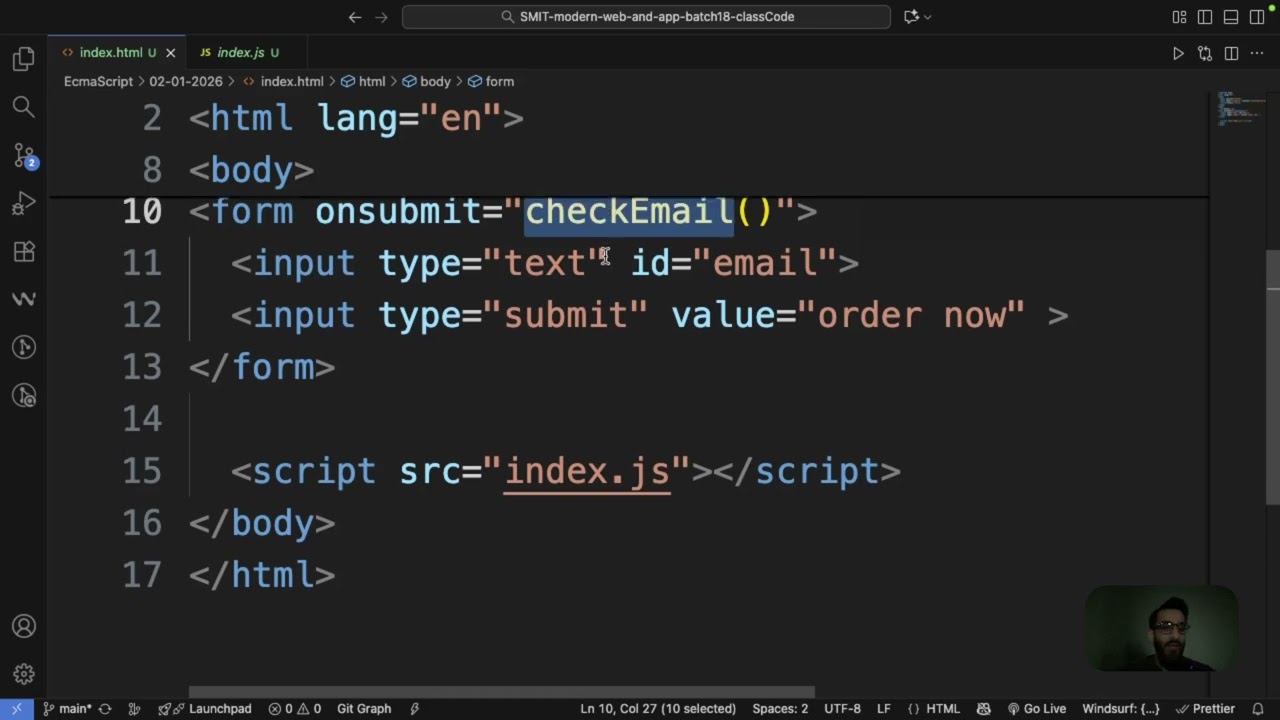 JavaScript | Input Field Events & ClassName Styling | Class 14 | SMIT Modern Web Dev 18