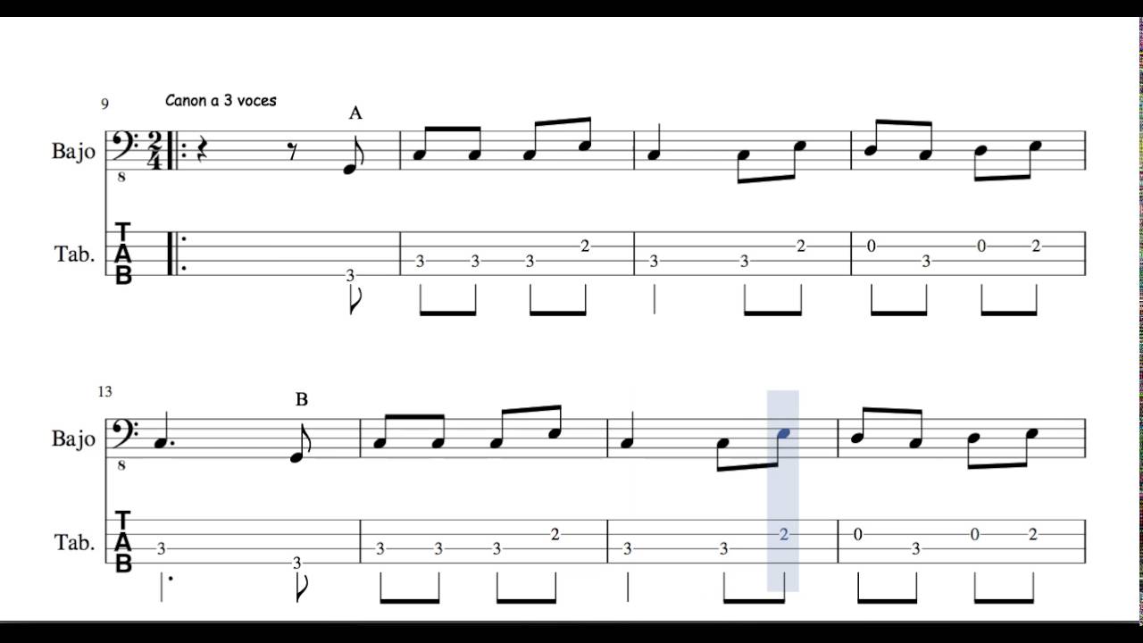 17 of 30 Popurri Mix Tab for Electric Bass Mar mar obra de Dios Canon 3 Voices