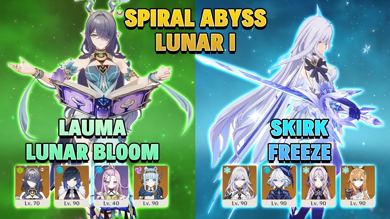 4 Star Weapon C0 Lauma & C0 Skirk | Spiral Abyss 5.8 | Genshin impact Lunar I