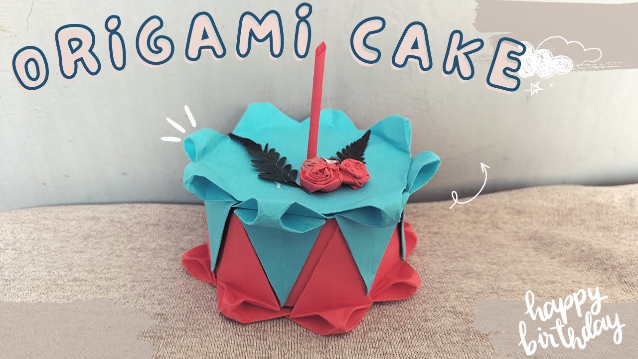 Kreasi Origami Kue Ulang Tahun Simpel || DIY Origami Cake - YouTube