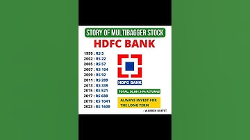 Story of Multibagger Stock HDFC BANK share market analysis video #hdfcbank #banknifty #stocks