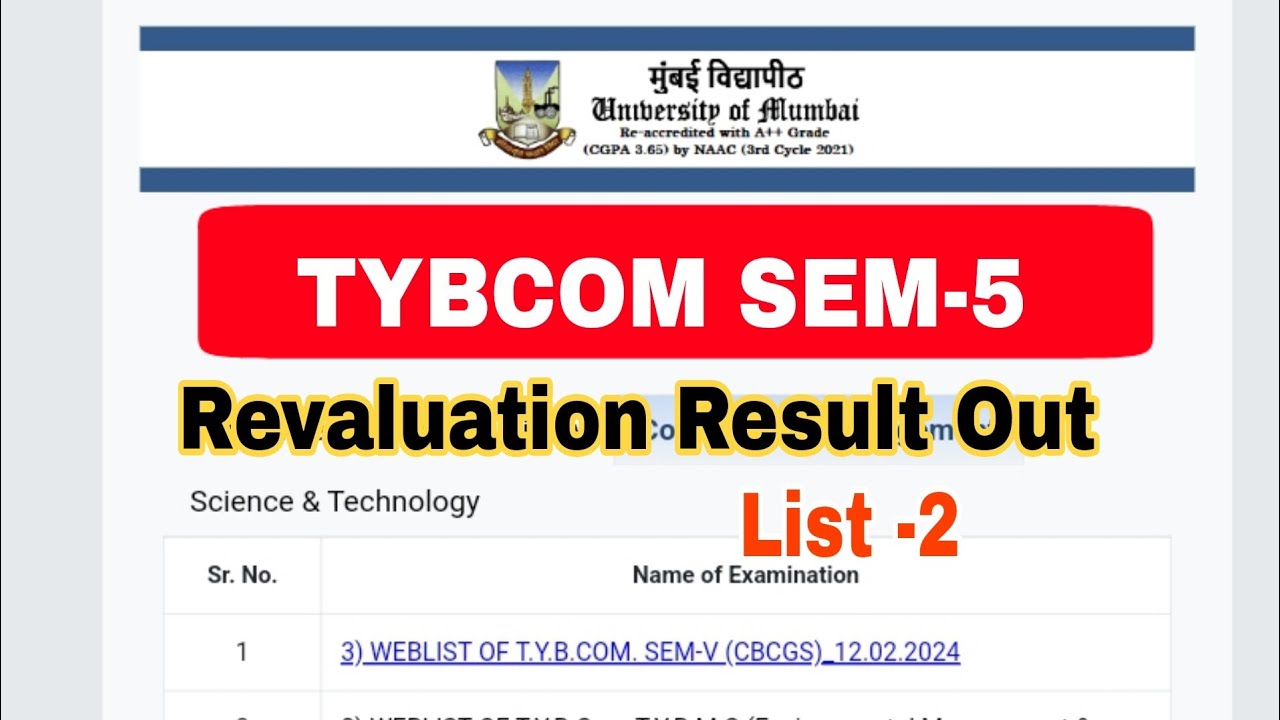 TYBCOM SEM 5 Revaluation Result Out List 2 TYBCOM SEM 5 Mumbai tybcom-sem-5-revaluation-result-out-list-2-tybcom-sem-5-mumbai