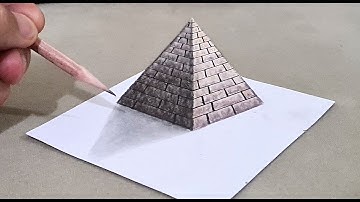 3d drawing pyramid on paper for beginners